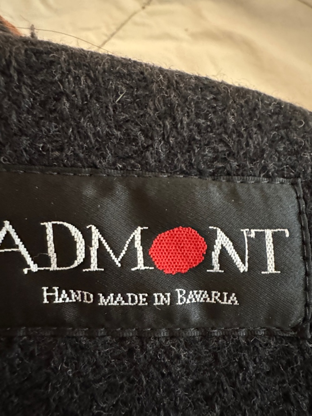 Admont Hand Made in Bavaria Wool Coat - Black with Red Accent